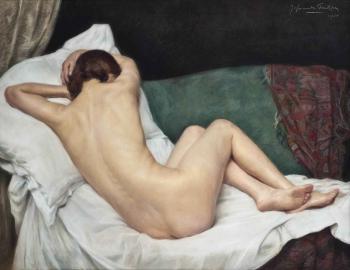 Female nude by 
																	Jef van de Fackere