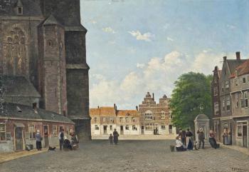 The cathedral square by 
																	Pierre Jean Jacques Fardon
