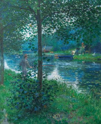 Sommerimpression mit Angler by 
																	Ernst Eitner