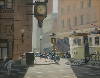 View of Market Street by 
																			Louis Macouillard