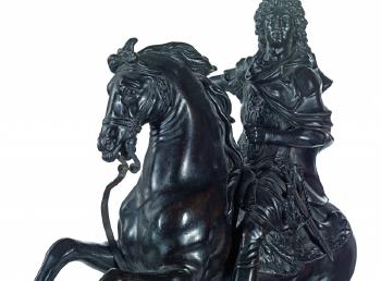 Louis XIV en empereur romain sur un cheval cabre by 
																			Martin Desjardins