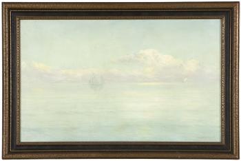 Sailboats on a calm sea by 
																	Charles Edward Hallberg