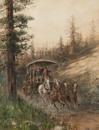 Last stage coach in Marin County by 
																			Alfred Villiers Farnsworth