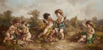 Cherubs tasting fruit by 
																	Charles Augustus Henry Lutyens