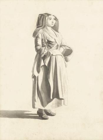 A Group Of Studies Of Neapolitan Figures, Including: a Neapolitan Girl With a Basket; a Girl With a Basket, Her Hands Under Her Apron; a Girl With a Bundle; a Girl With a Fringed Cloak by 
																			Giovanni Battista Lusieri