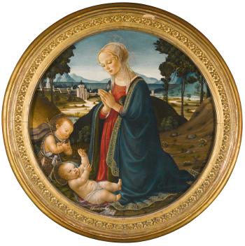 The Madonna And Child With The Infant Saint John The Baptist In a Landscape by 
																			Francesco Botticini