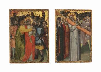 The Betrayal of Christ; and The Way to Calvary by 
																	Simone dei Crocifissi
