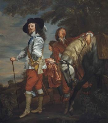 Charles I in the Hunting-Field, with Lord Hamilton by 
																	Charles Jervas