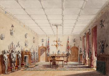 John Beardmore's Collection of Armor in the Dining Hall of Uplands, Fareham, Hampshire by 
																	Edwin Fudge