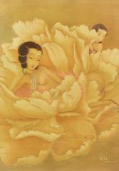 Lotus emerging from the deep. Brilliant beauty by 
																	 Cao Weihong