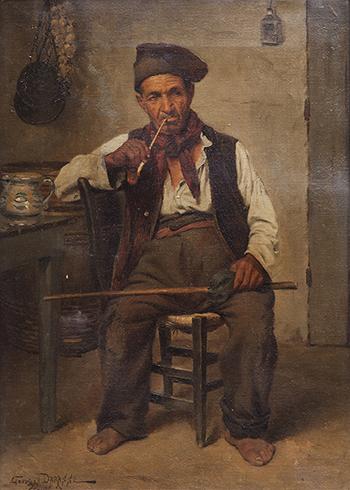 Anziano fumatore di pipa, Capri by 
																	Georges Darasse