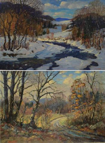 Sunlit brook. The turn in the road by 
																			Earle A Titus