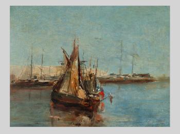 Boats In Southern Shore by 
																			Alfred Benoit Caillaud