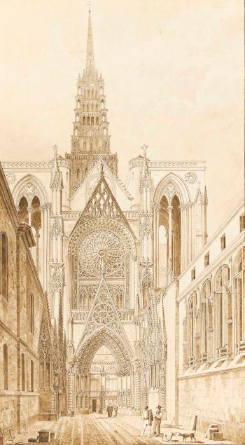 Die Nordfassade der Kathedrale von Rouen by 
																	Adolf Carl Otth