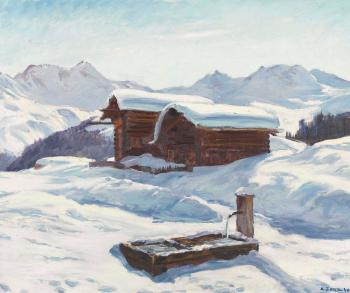 Sonnige Winterlandschaft in den Alpen by 
																	Arnold Zord