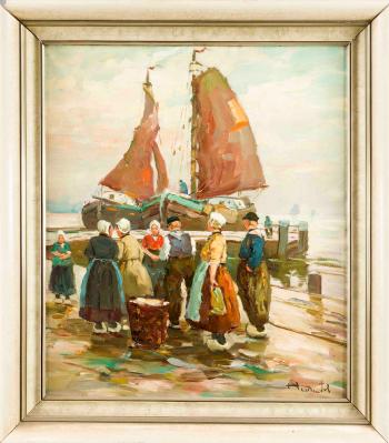 Fischer verkauft seinen Fang am Hafen by 
																	Harry Haerendel
