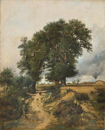 Landschaft mit Bäuerin auf einem Weg by 
																	Victor Marie Felix Danvin