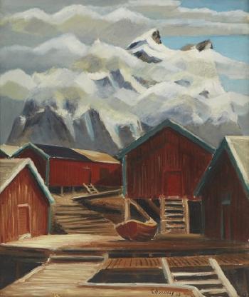 Sjöbodar by 
																			Evald Dahlskog