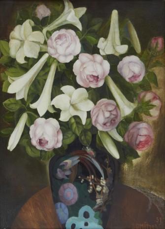 Still-life with flowers in a vase by 
																			Lydia Dmitrievsky