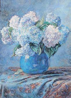 Bouquet d’hortensias bleus by 
																	Madeleine Lacourt