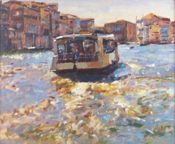Vaporetto on the Grand Canal, Venice by 
																	Bruce Yardley