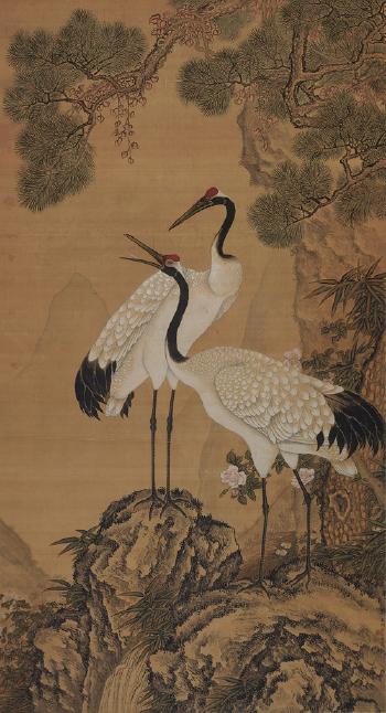 Red-crowned crane and pine by 
																	 Zhou Shangwen