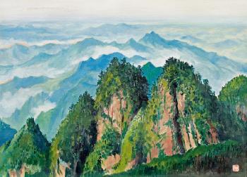 Seven peaks of Wudang mountain by 
																	 Qian Yankang
