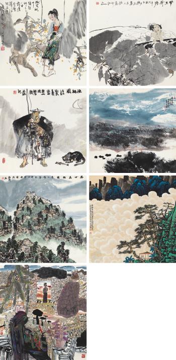 Seven landscapes by 
																	 Xu Jun