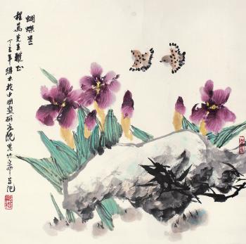 Butterfly And Flowers by 
																	 Qiu Jimu