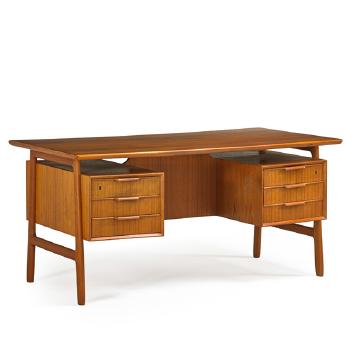 Teak Double-pedestal Desk (No. 75) by 
																	Omann Jun