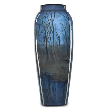 Exceptional And Large Iris Glaze Vase Decorated With Winter Landscape by 
																			 Rookwood Pottery