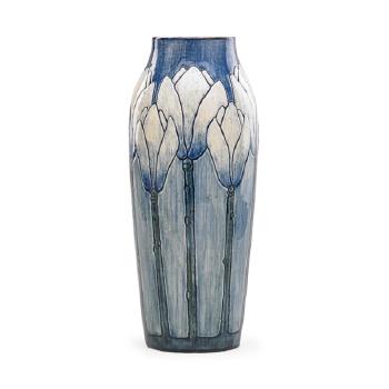 Exceptional Early Tall Vase Carved With Magnolias by 
																			Harriet C Joor