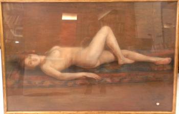 Nu allongé, sur le tapis by 
																	Emile Landau