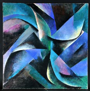 Abstrakte Komposition mit Blau und Schwarz by 
																	Marilena Murariu