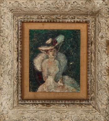 Woman with hat by 
																	George Orry-Kelly