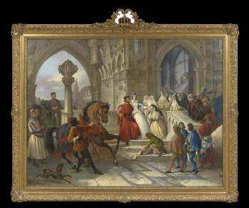 The Betrothal of a Lombard Princess by 
																			Cesare Mussini
