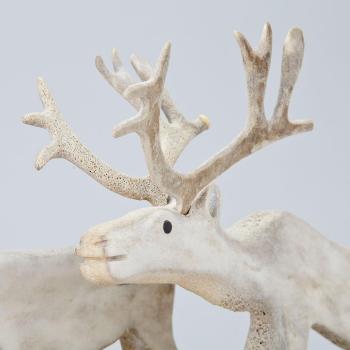 Two caribou by 
																			Peter Assivaaryuk