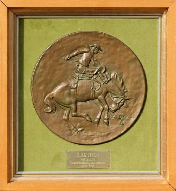 Bucking bronco plaque by 
																			Charlie A Beil