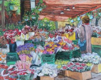 Flower market, Cabbagetown, Toronto by 
																			Lucienne Zegray