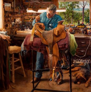 Bill Assison, saddle maker, Roundup, MT by 
																	Loren Entz