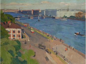 The banks of the river Neva in Saint-Petersburg by 
																	Igor Suvorov