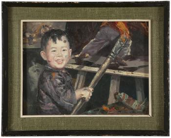 Young boy painting by 
																			 Ming Wai