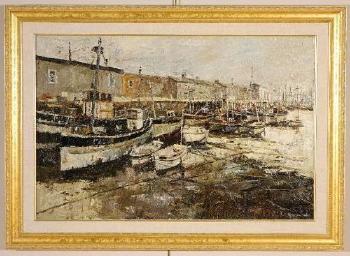 Newlyn Harbour by 
																			Albert Lawrence Hammonds