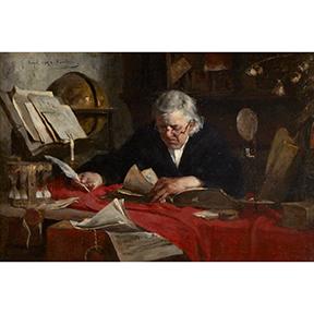 Notary at work by 
																			Gustav Majer