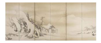 Chinese landscape in snow by 
																	Kaiho Yusetsu