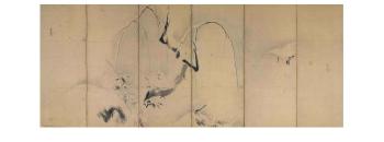 Egrets and willow by 
																	Kano Yasunobu