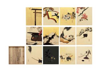 Album of twelve lacquer paintings by 
																	Shibata Zeshin