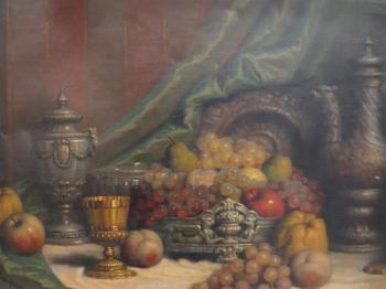 Still life with fruit and chalice by 
																			John Friedlinger