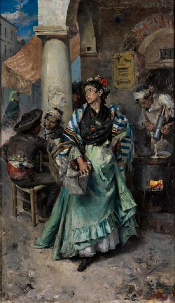 Junge Spanier vor einer Taverne unter Arkaden by 
																			Jose Denis Belgrano