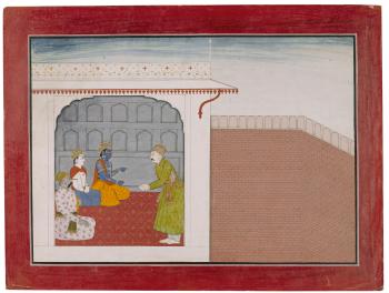 Illustration to the Bhagavata Purana: Krishna, Balrama, and Nanda receive Akrura by 
																			 Fattu